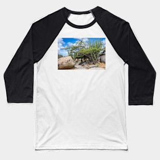 Pathway Around Boulders and Cacti Aruba Baseball T-Shirt